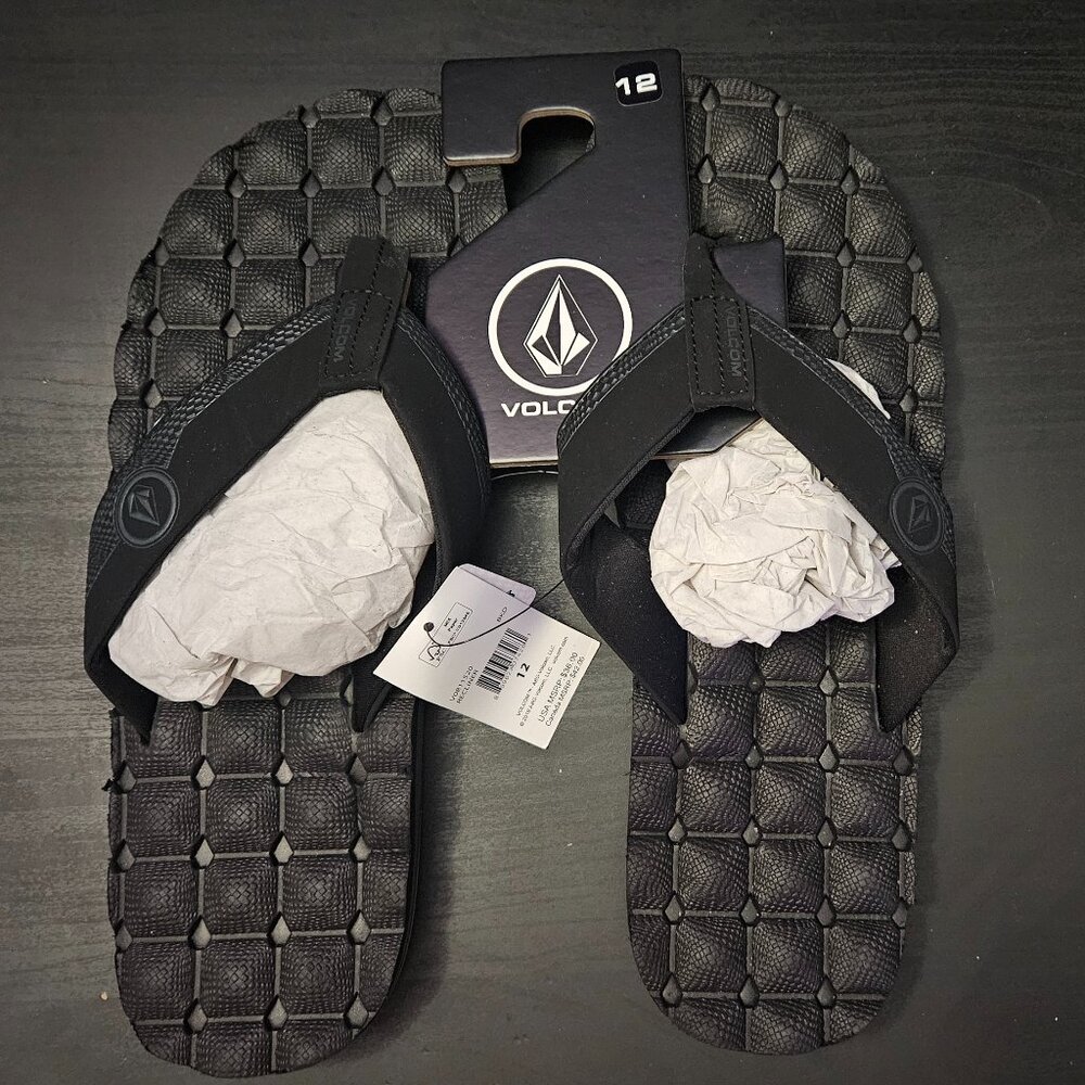 Volcom Men’s Recliner Sandal Black Size 12 New with Tags V0811520